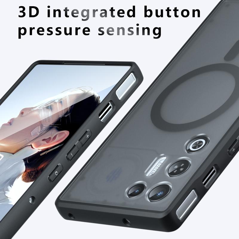 Чехол для ZTE Nubia Red Magic 11 Air, противоударный, магнитный, матовый, из ПК+ТПУ, защищающий от отпечатков пальцев, полупрозрачная крышка для Red Magic11 Air