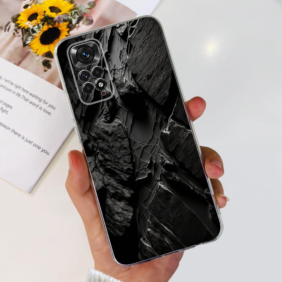 Для Xiaomi Redmi Note 11 Чехлы Redmi Note 11s Чехол Популярный Цветок Бабочка Мягкий Прозрачный Чехол Для Redmi Note11 Note11S 5G Fundas