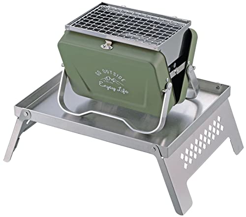 Captain Stag UG-3302 Stainless Steel Fire Pit Stand/Mini Table for Kamadodai B5 Model, Silver