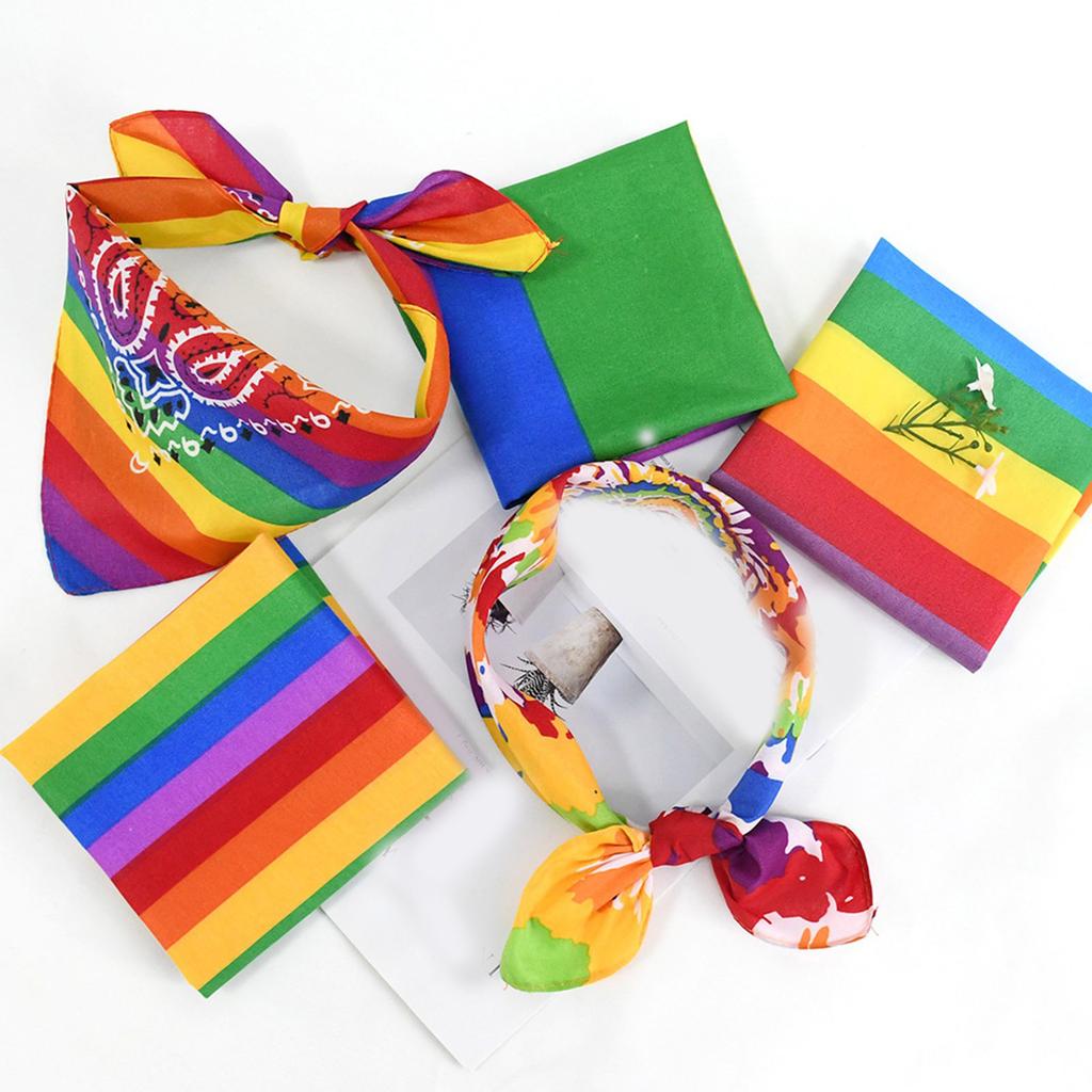 4Pcs Square Scarf Multifunctional Headscarves for Men and Women Soft Scarves Headwear for Music Festivals and Parties