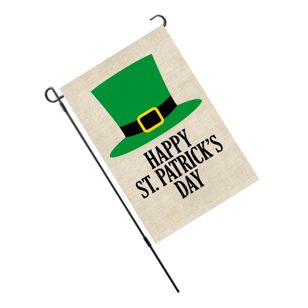St Patricks Day Flag Double Sided Decorative Fade Resistant Garden Leaf Flag for Lawn Courtyard
