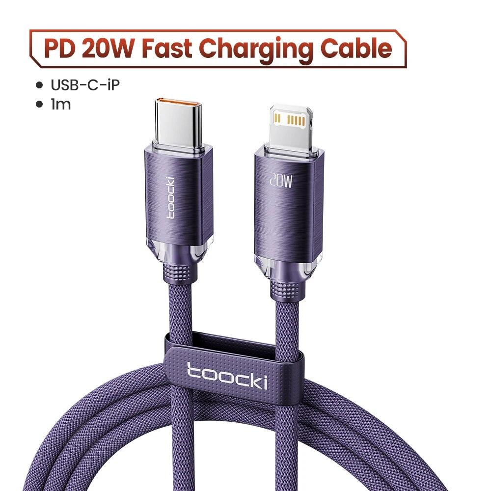 Кабель Toocki USB C на Lightning для 14 13 12 11 Pro Max Mini 8 7 Plus AirPods iPad Быстрая зарядка Type C Lightning Кабель