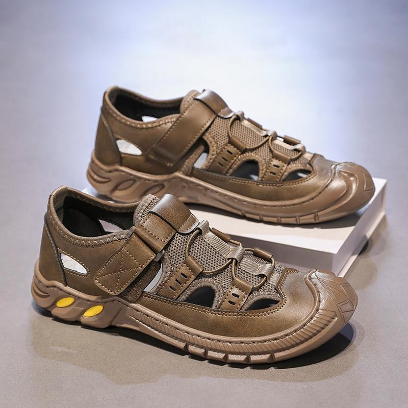 Мужские сандалии Модные повседневные спортивные сандалии Высококачественные сандалии из коровьей кожи для мужчин Летние удобные кроссовки Нескользящая пляжная обувь