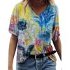 Женские летние новые повседневные топы оверсайз с коротким рукавом, свободные, больших размеров, с 3D цветочным принтом пейзажа