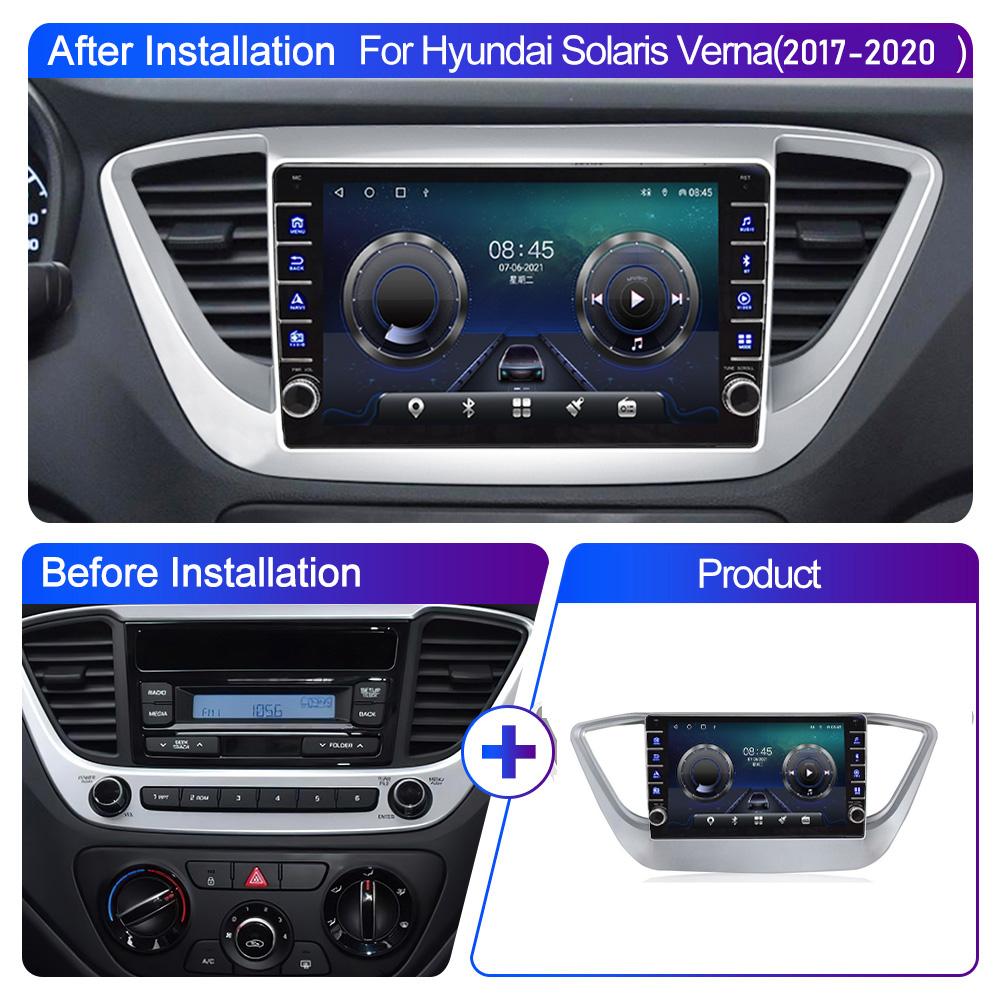 Wi-Fi 2Din Android автомобильный радиоприемник мультимедийный видеоплеер для Hyundai Solaris 2 Verna 2017-2020 с кнопкой Carplay GPS 2 + 32 ГБ