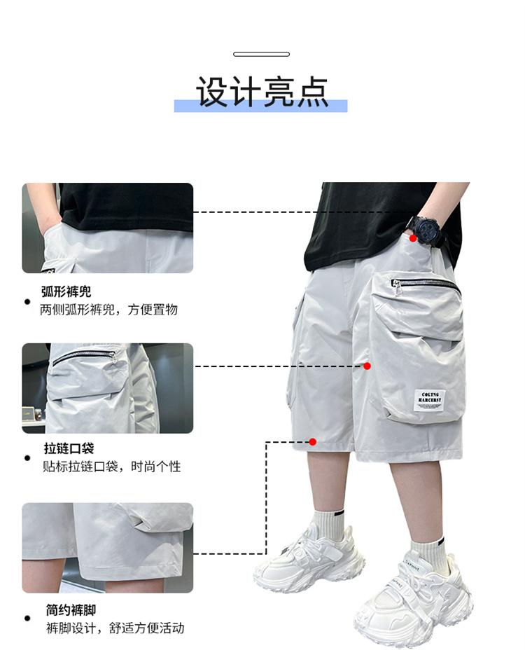 Children's clothing boys' summer shorts pants 2026 new thin summer clothing mid size children's mid size work pants trend