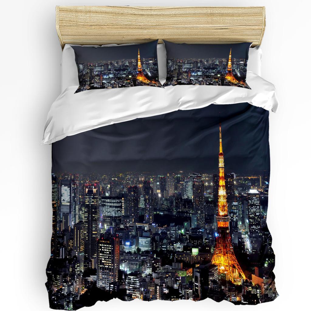 3pcs Bedding Set Grey New York City Landscape Home Textile Duvet Cover Pillow Case Boy Kid Teen Girl Bedding Covers Set