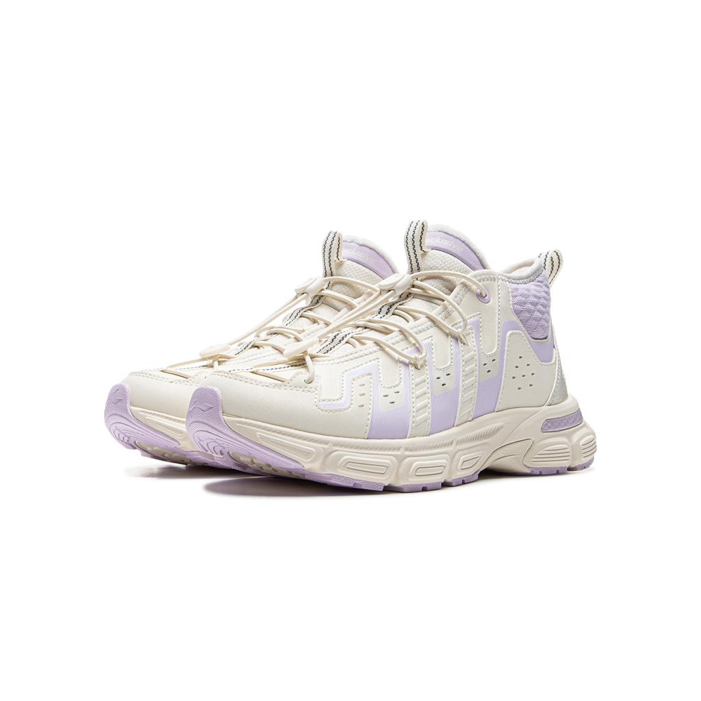 Li Ning Kids Synthetic Leather Comfortable Warm Shock Absorbing Resilient Wear Resistant Non Slip Mid Top Casual Shoes Kids Casual Shoes YKCU174-22