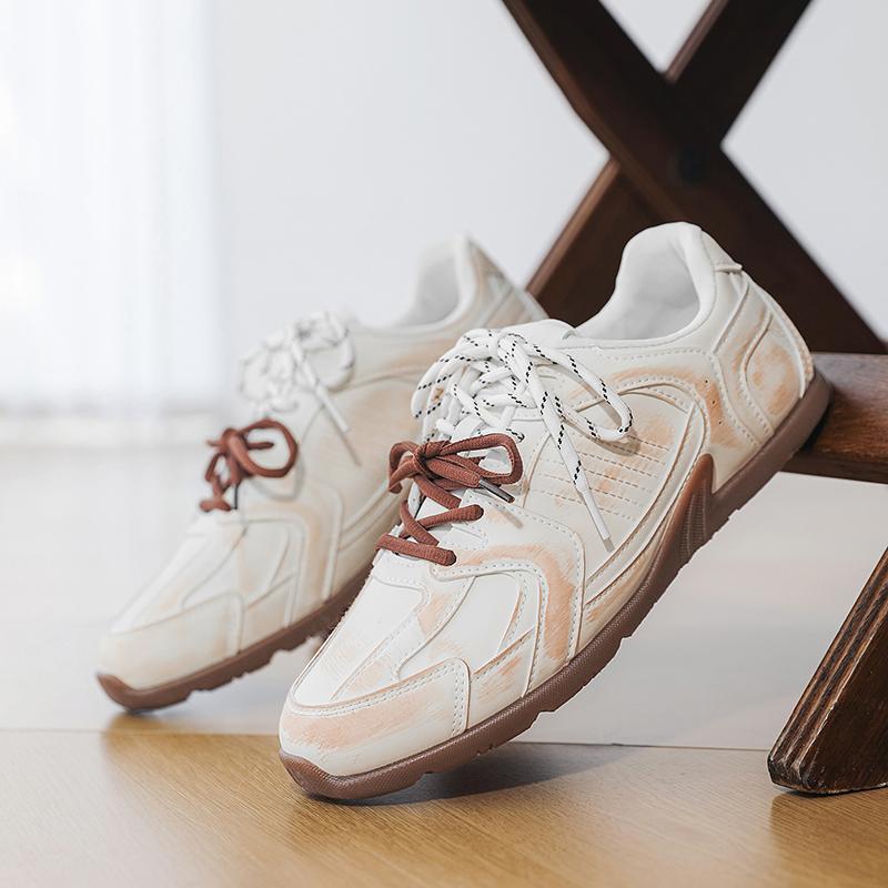 Винтажные Потертые Мужские Кроссовки Повседневные Мягкие Удобные Дышащие Нескользящие Модные Праздничные Подарки Преппи Всесезонные для Ходьбы