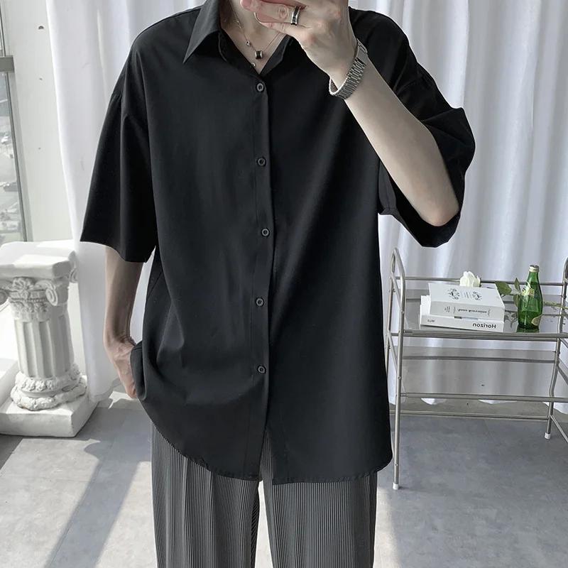 Летние рубашки с коротким рукавом для мужчин, роскошные рубашки большого размера с коротким рукавом, повседневные, универсальные, тонкие рубашки, деловые, формальные