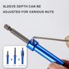 3 In 1 Screw Socket Sleeve with Magnetic Tip Adjustable Depth Hex Shank Extension Screwdriver Tool Quick Installation