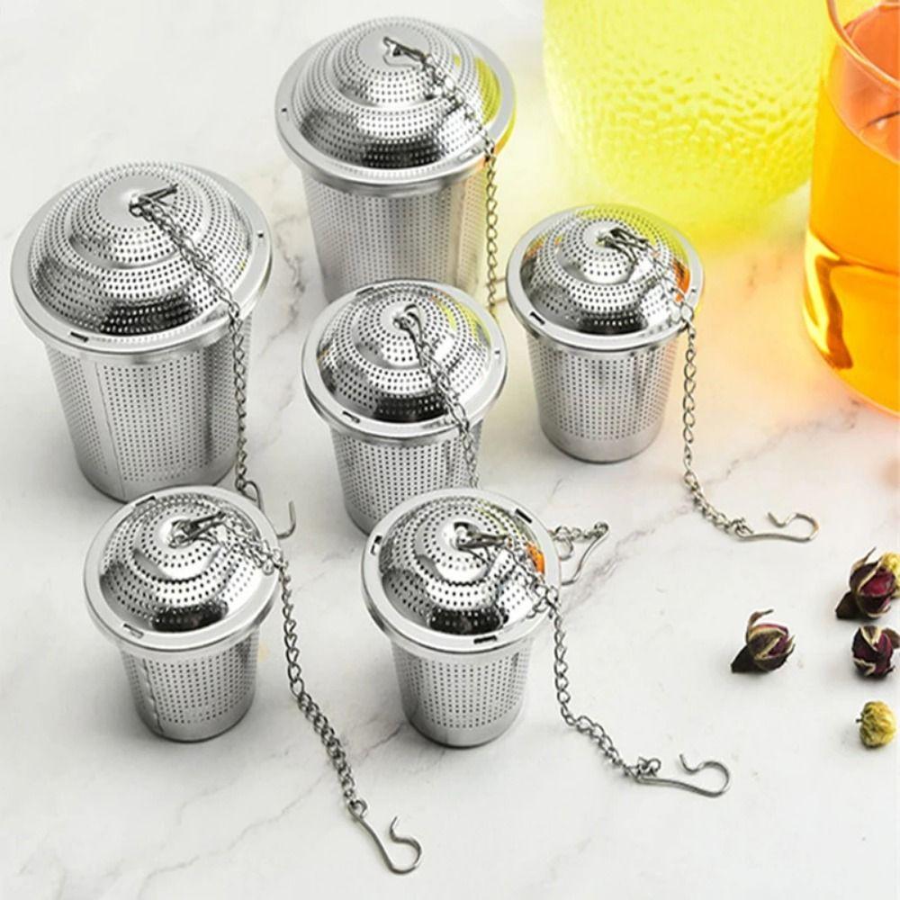 Fine Mesh Stainless Steel Tea Infuser Extended Chain Loose Tea Separation Basket Spices