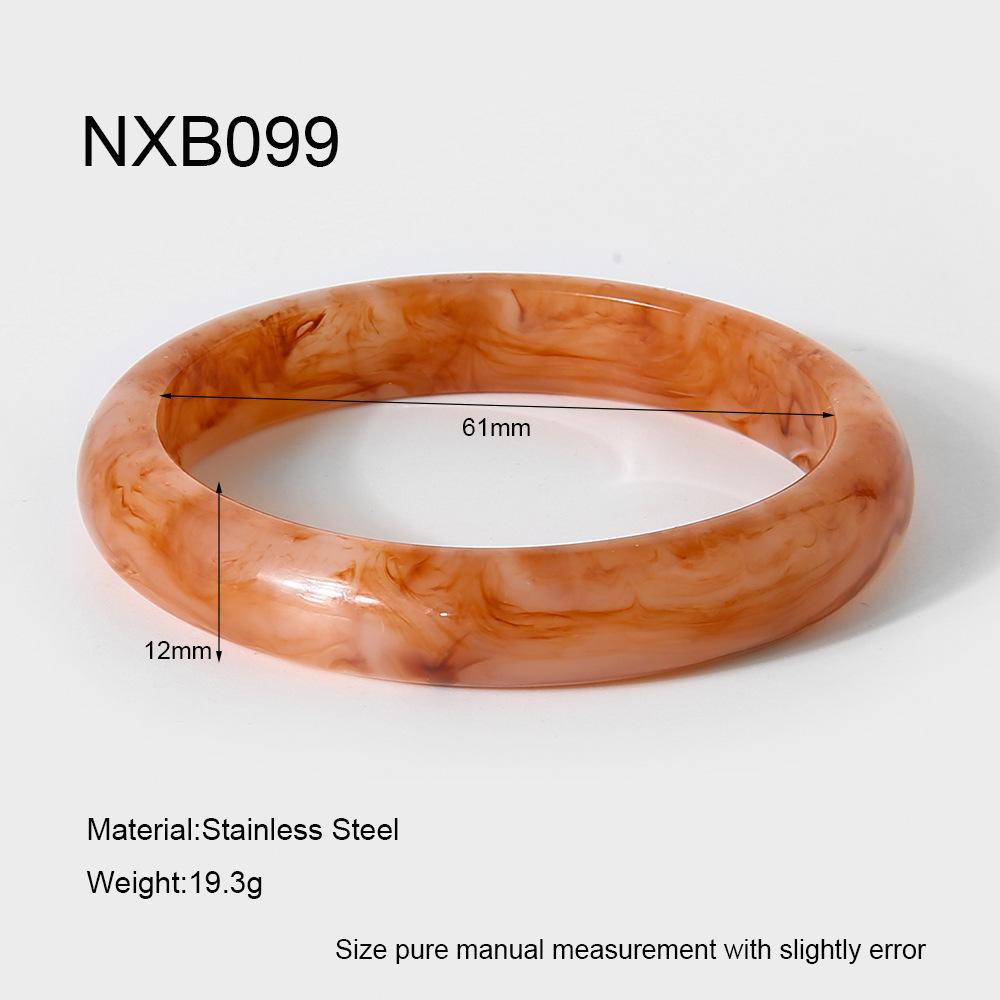 Best-selling vintage versatile gradient multicolor resin bracelet, high-end layered bracelet for women