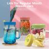 1/4Pcs Plastic Cute Leak-Proof Canning Lids Mason Jar Lids Jar Caps With Straw Hole