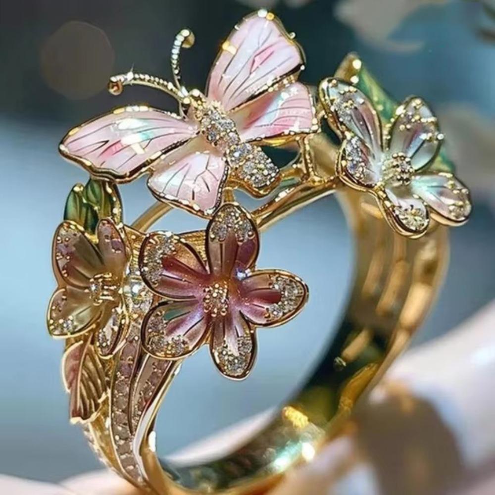 High Quality Jewelry Accessories Butterfly Ring Crafts Non-fading Finger Decorations Gift Open Ring