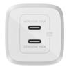 Chargeur - Belkin - 65W - 2 Ports USB-C - Power Delivery - Blanc