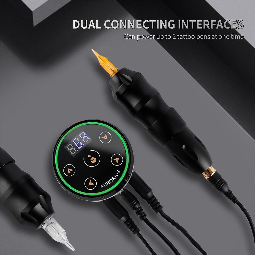 Ручка для татуировки, контроллер питания с двойным входом, цифровой ЖК-дисплей, разъем для питания сенсорного экрана, аккумулятор для тату-машины с вращающейся катушкой