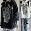 Осенние и зимние мужские толстовки с капюшоном Повседневный свитер с капюшоном Толстовки с драконом Уличный стиль Толстовка Мужские топы Толстовка в стиле хип-хоп Толстовка для скейтбординга