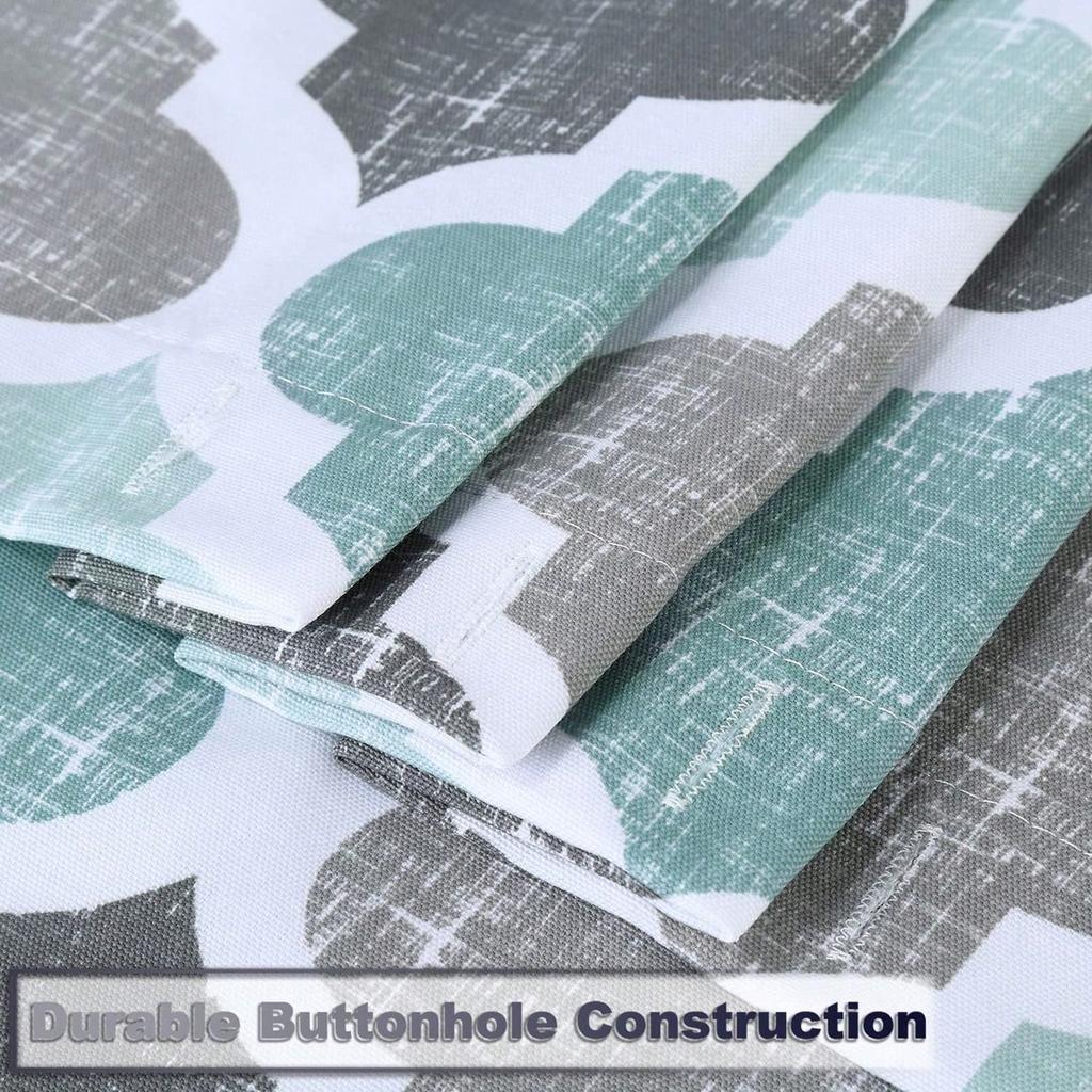 Fabric Shower Curtain Geometric Quatrefoil Patterned Modern Poly-Cotton Farmhouse Bath Shower Curtain Machine Washable