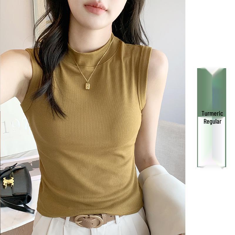 H520 Женская майка без рукавов в рубчик с круглым вырезом - Скрывает жир под мышками, Идеально подходит в качестве топа или нижнего белья