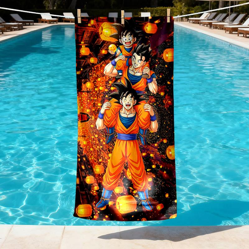 DRAGON BALL Print Beach Towel Design, Soft, Lightweight. for Home Bathroom, Spa, Pool, Yoga, Surfing, Camping, Gift for Family, Friend