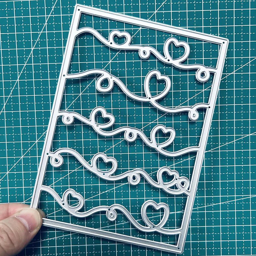 Сердце Волнистая Линия Фон Металлические Вырубные Штампы Трафарет для DIY Скрапбукинга Фотоальбома Тиснения Бумажных Открыток Поделок Вырубки