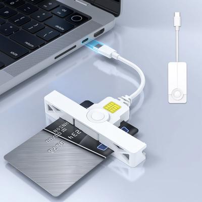 Смарт-кард-ридер Type-C USB 2.0 Plug-and-Play кард-ридер для Windows Портативный считыватель банковских чип-карт Легкий считыватель CAC ID-карт