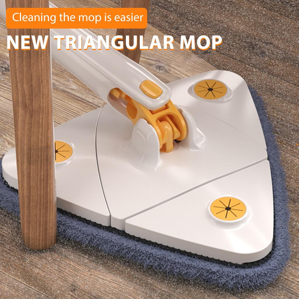 Вращающаяся на 360° регулируемая швабра для влажной и сухой уборки двойного назначения, треугольная швабра для ручной стирки, для чистки пола, стен