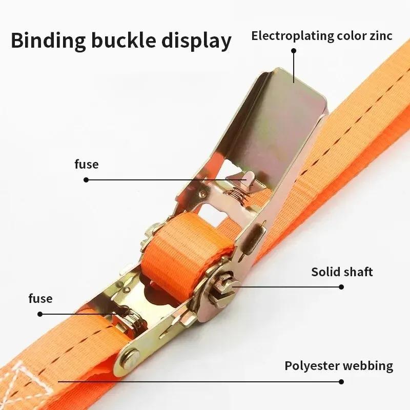 Heavy Duty Metal Buckle Tie-Down Cargo Straps for With Metal Buckle - Adjustable Secure Tie-Down for Safe Luggage Transport