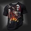 3D Gothic Skull Print Men's T-Shirts Summer Outdoor Casual Round Neck Short Sleeve Tees Creative Personality Design Male Clothes