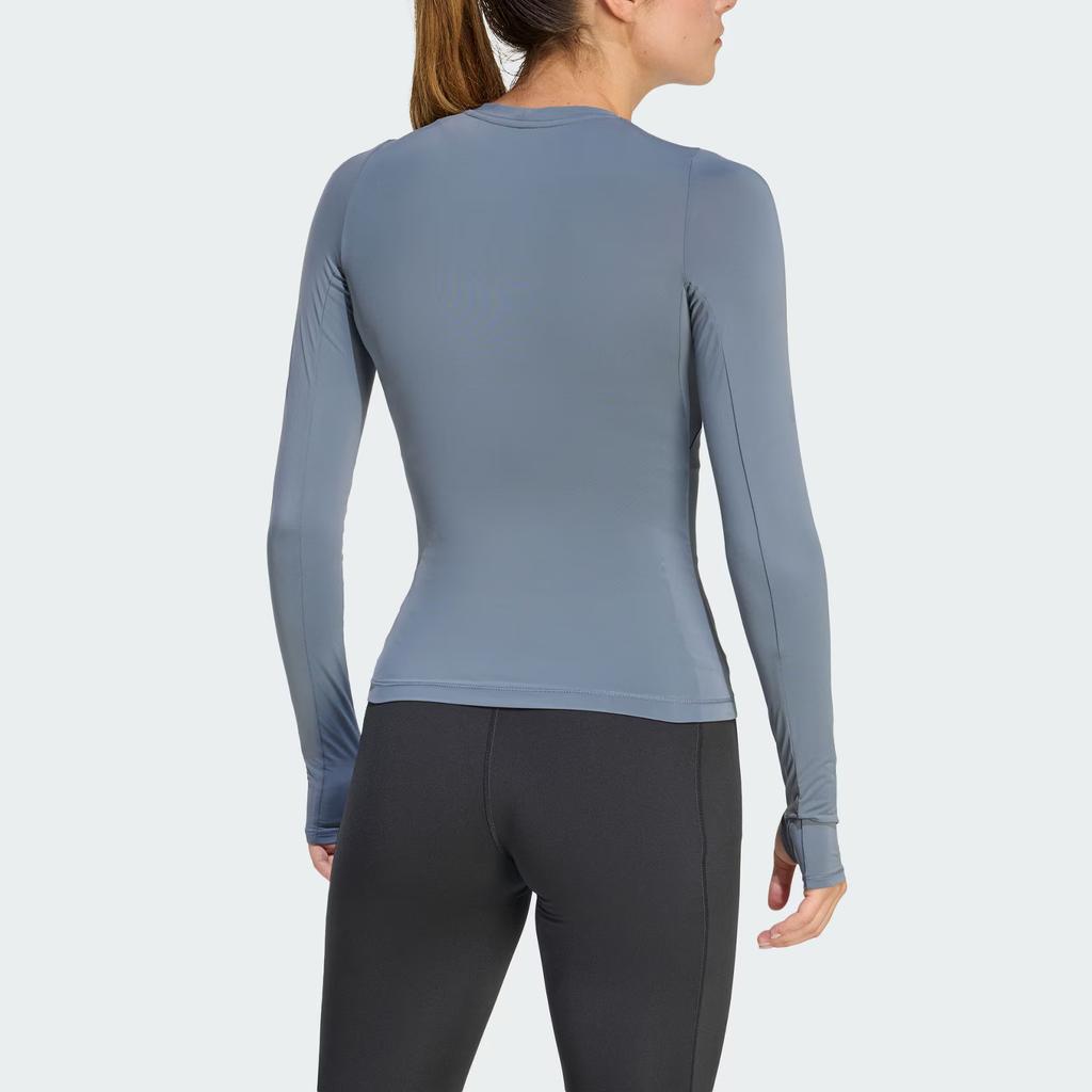 adidas Топ для тренировок Primelift Contour, быстросохнущий, приятный для кожи, вязаный, спортивный, с длинным рукавом, женский, JY6374
