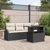 VidaXL 5-Piece Garden Sofa Set with Cushions Black Poly Rattan 3348543