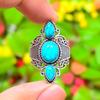 Бирюза Санта-Роза Драгоценный камень Серебро 925 пробы Подарочное ювелирное изделие Кольцо Размер 6