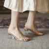 Fashion Transparent Heels Woman Ladies Slippers and Sandals Summer 2025 Trendyol Chunky Shoes Women Casual Slip-on Elegant Party Shoes