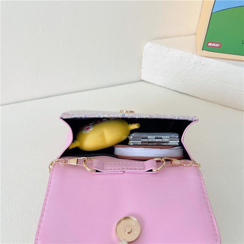 Модная детская сумка через плечо из ПУ с жемчужной цепочкой для стильных детей