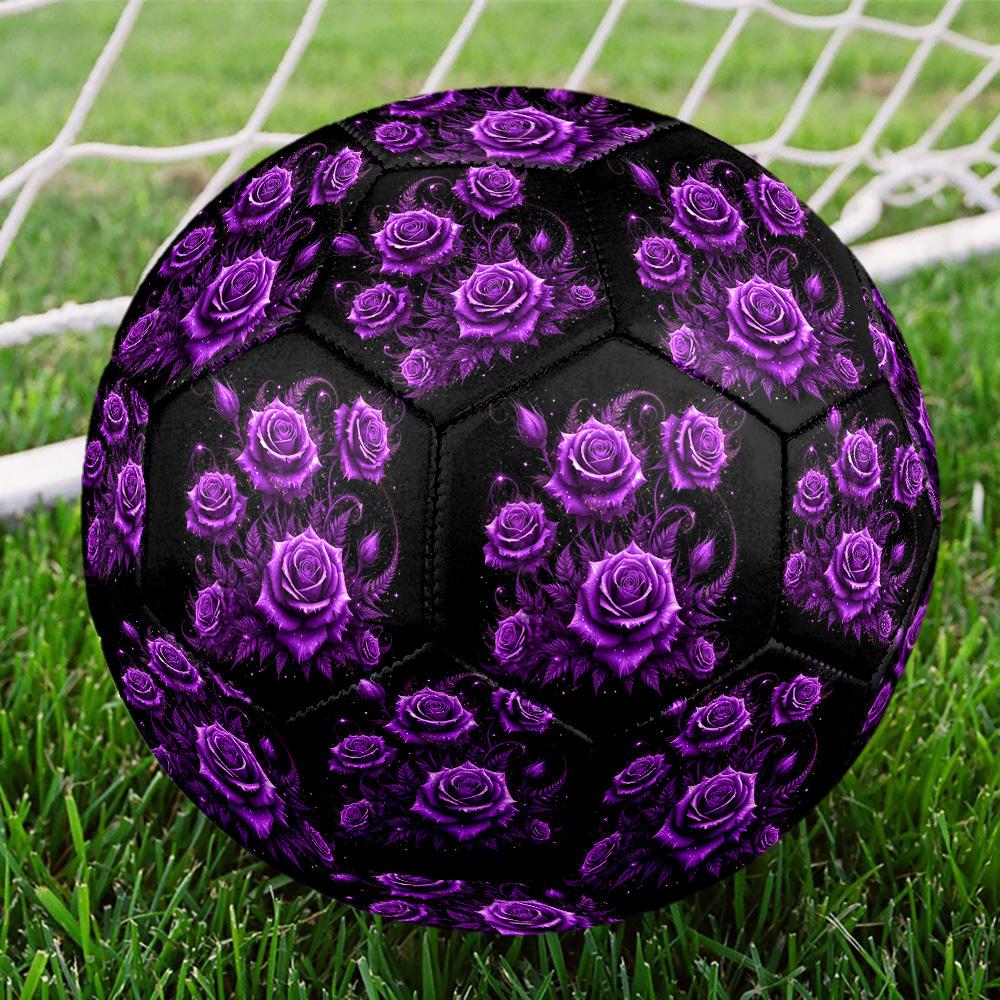 1pc Purple Rose Fantasy Size 5 Soccer Ball Professional Match Training Football Indoor &Outdoor Sports Ball Lightweight Durable m6558