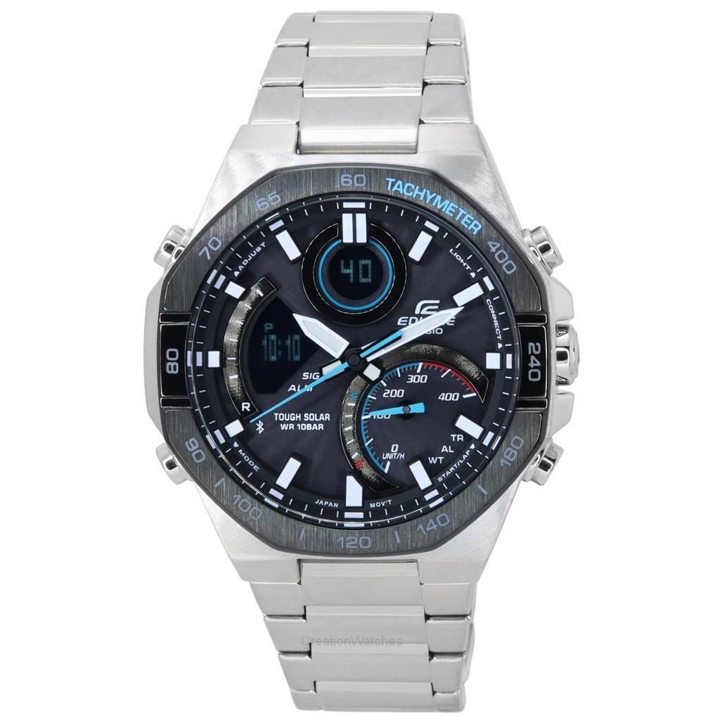 Casio Edifice Mobile Link аналоговые цифровые серые циферблаты солнечные ECB-950DB-1A 100M мужские часы