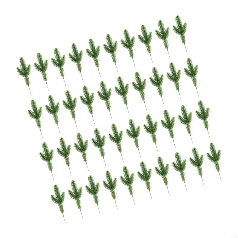 40PCS/Pack Faux Pine Offshoots with Flexible Stems Durable Substance for Christmas Tree Wreath Wreath DIY Craft Project Trim