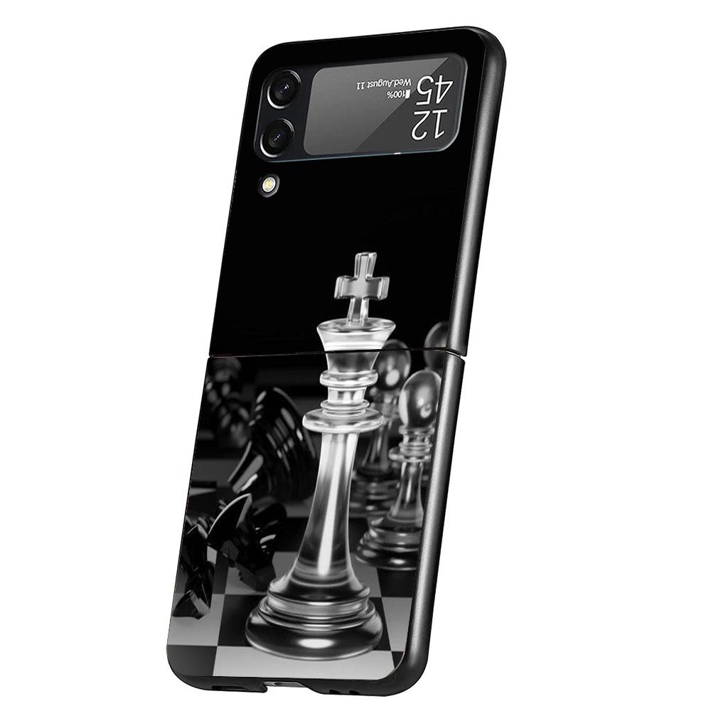 Competitive Chess Game Cover Phone Case For Samsung Galaxy Z Flip 7 6 5 4 3 5G Flip7 Flip6 Flip5 Flip4 Flip3 Black Fundas Shell