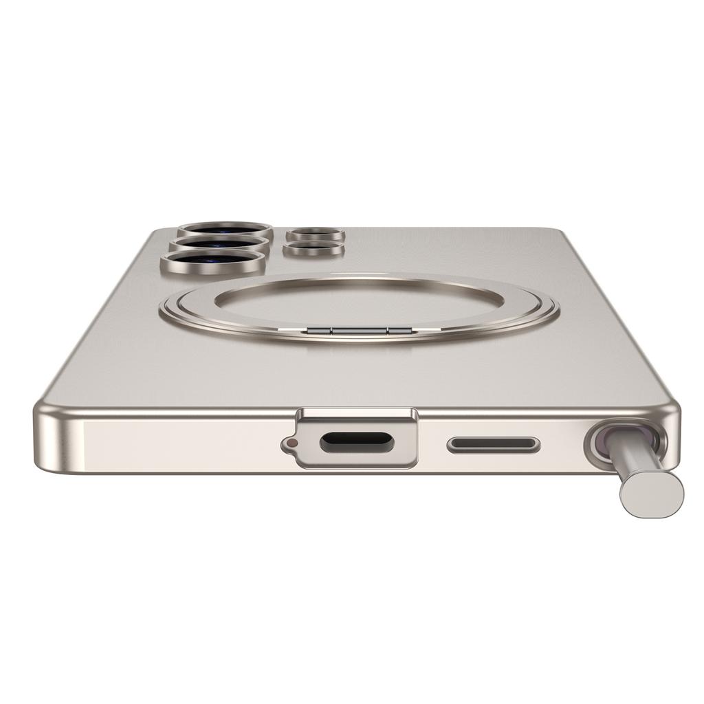 Магнитный чехол для Samsung Galaxy S25 Ultra с вращающейся подставкой, тонкая накладка из твердого ПК для телефона