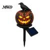 Auto on Off Light Solar Halloween Pumpkin Garden Stake Light, Waterproof Resin LED Outdoor Festival Decor Lantern, Spooky Yard Lighting for Patio Lawn