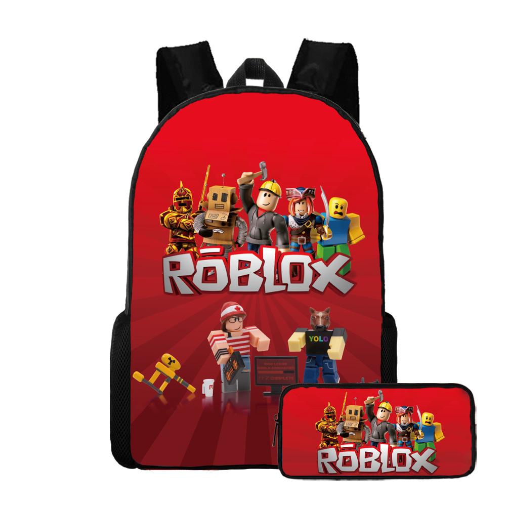 Двухсекционный набор Roblox, Школьная сумка для начальной и средней школы, Детский рюкзак, Рюкзак с мультяшным персонажем.