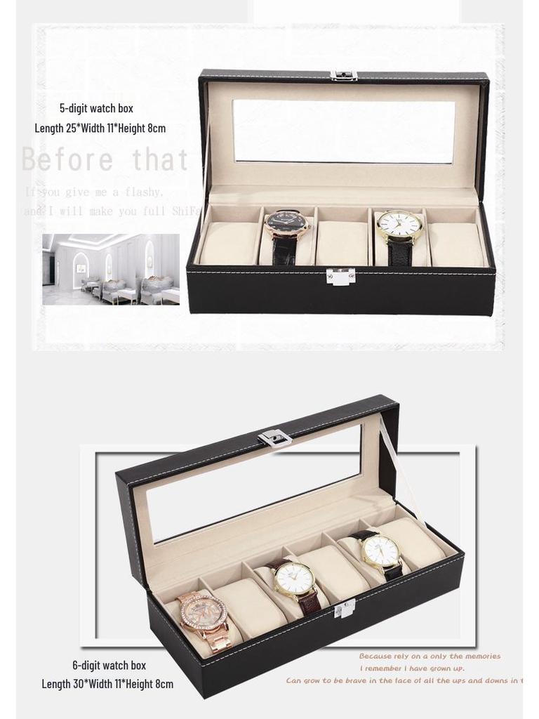 Кожаный дисплейный кейс для часов и ювелирных изделий с несколькими отделениями и верхним светом