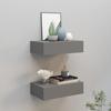 VidaXL 2x Wall Shelves with Drawers Floating Shelves Hanging Shelves Wall Mounts Living Room Living Room Interior 330246