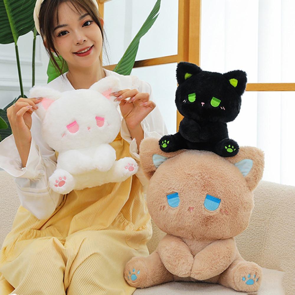 Emo Bear Plush Bear Doll Toy Cartoon Stuffed Animal Doll Fashion Black Cat Plush Toy Home Decor