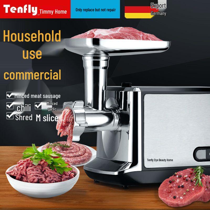 Электрическая мясорубка и наполнитель для колбас Tenfly - Многофункциональный кухонный комбайн из нержавеющей стали для измельчения и набивки.