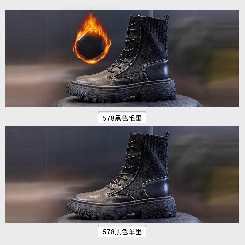 Кожаные ботинки Мартин женские 2025 новые осенне-зимние повседневные универсальные на грубом каблуке короткие ботинки ретро ботинки на высоком каблуке европейская станция