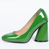 Кожаные туфли-лодочки на высоком каблуке Женская обувь Элегантные белые зеленые на каблуке Большой размер Весенние Офисные Вечерние Свадебные туфли Женские Новые 2025
