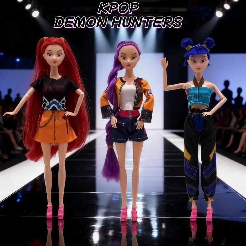 Kpop Охотники на демонов Фигурка Игрушка Руми Мира Зои Красивая Принцесса Куклы Девочки Пластиковая DIY Игрушка для Девочки В наличии =-/-