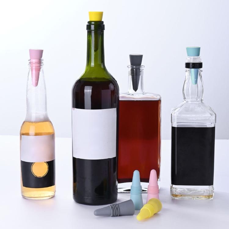 4 шт. Силиконовые уплотнители для винных бутылок, многоцелевые пробки для напитков с резьбовым уплотнением, аксессуары для сохранения напитков